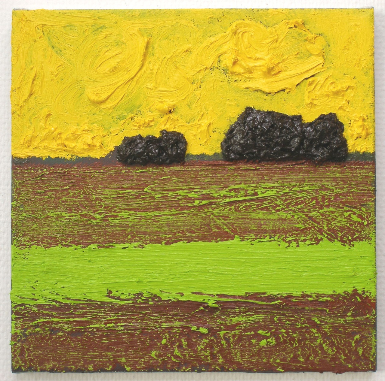 Soil/siesta, oil-mixedmedia on canvas, 30x30cm