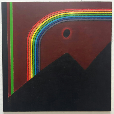 Rainbow-colours 1, acrylics on plywood, 40x40cm